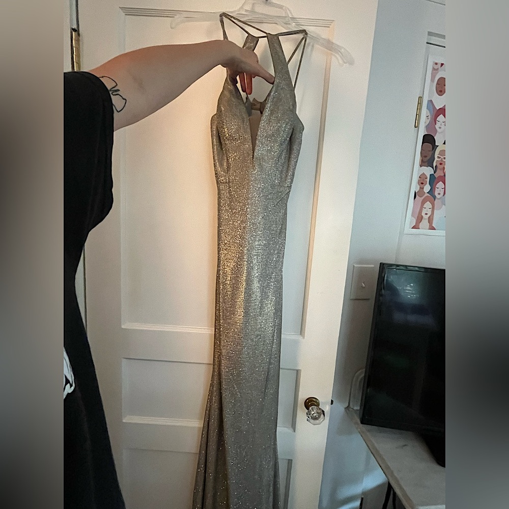 Silver Shimmery Prom Dress
